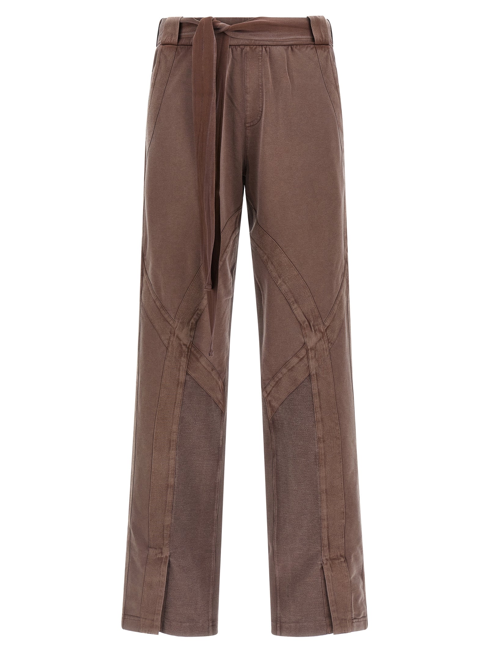 Brown Cotton Casual Pants