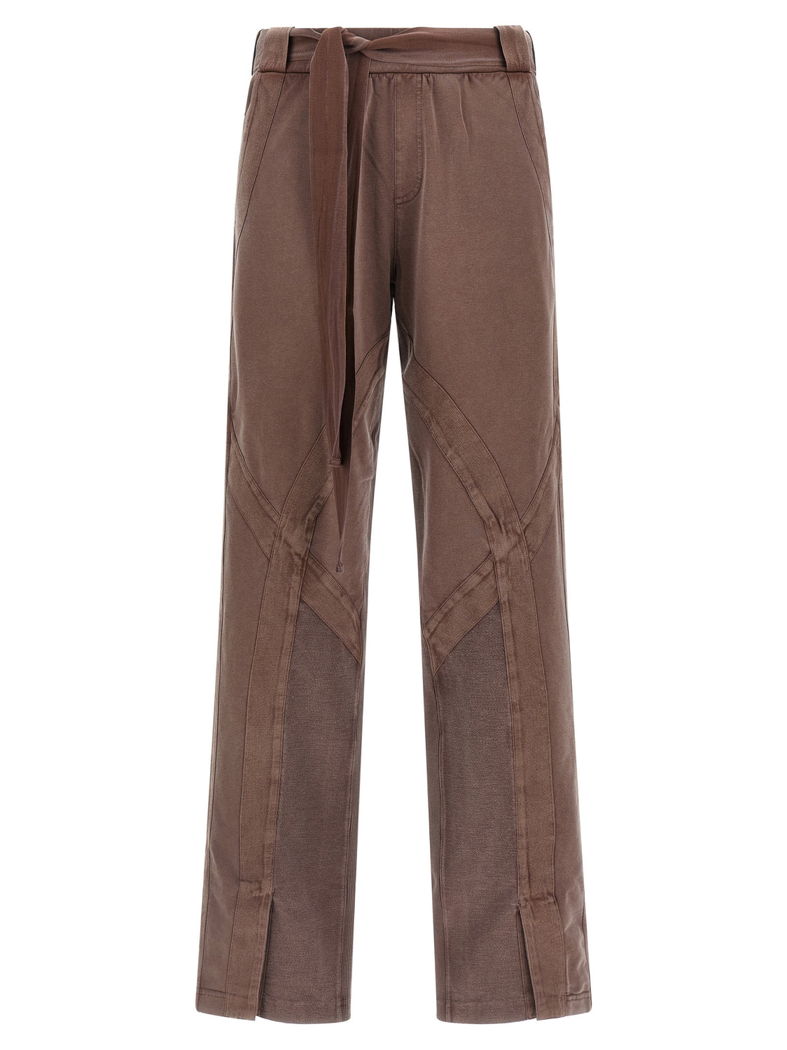 Brown Cotton Casual Pants