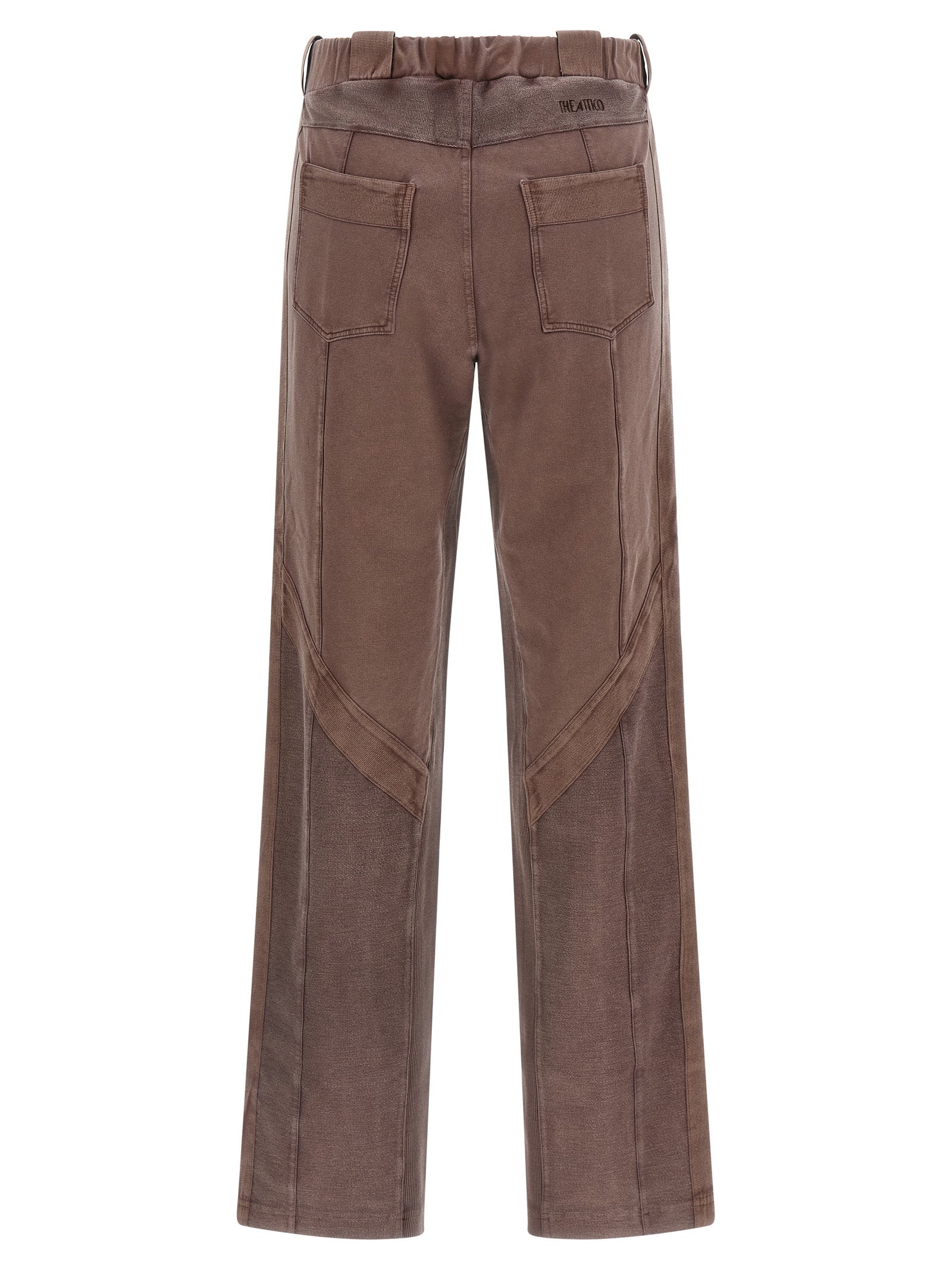 Brown Cotton Casual Pants