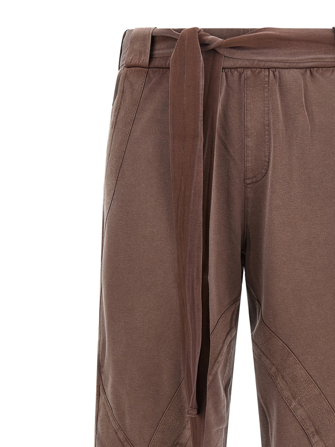 Brown Cotton Casual Pants