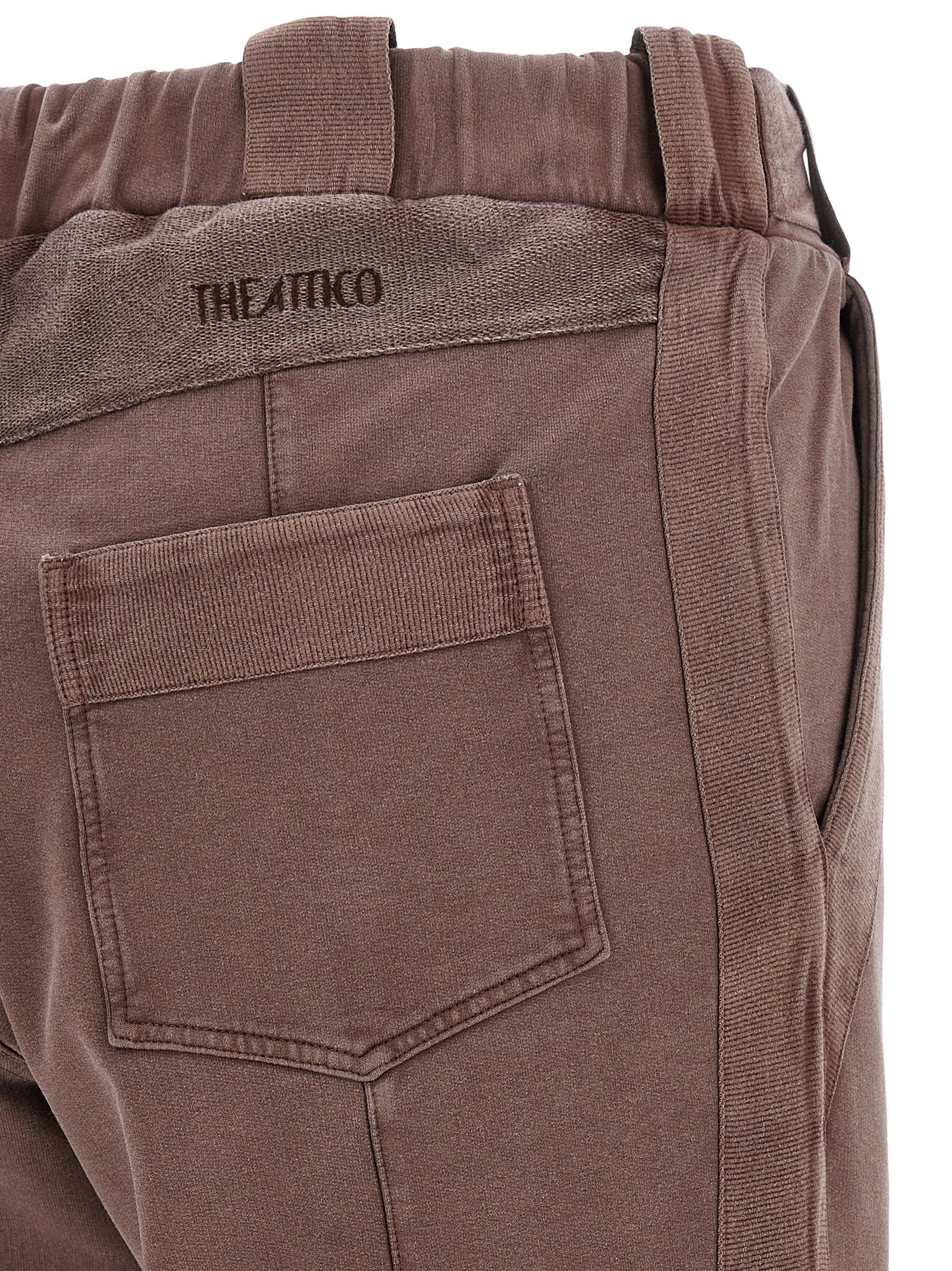 Brown Cotton Casual Pants