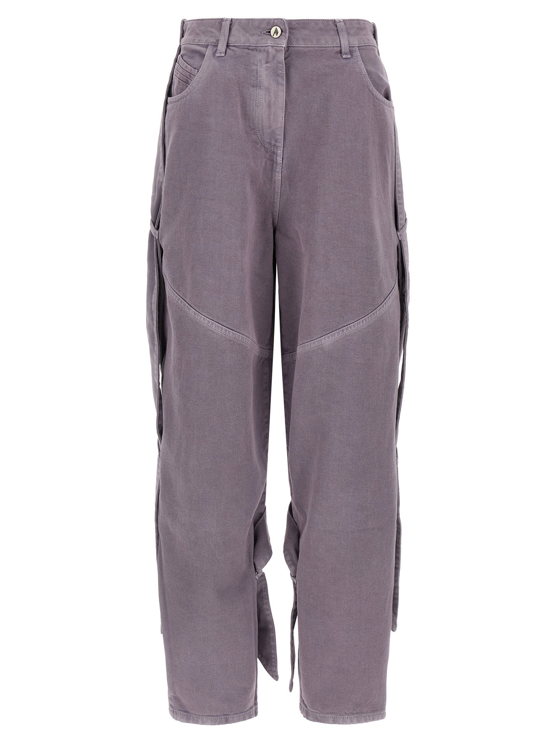 Purple Cotton Cargo Pants