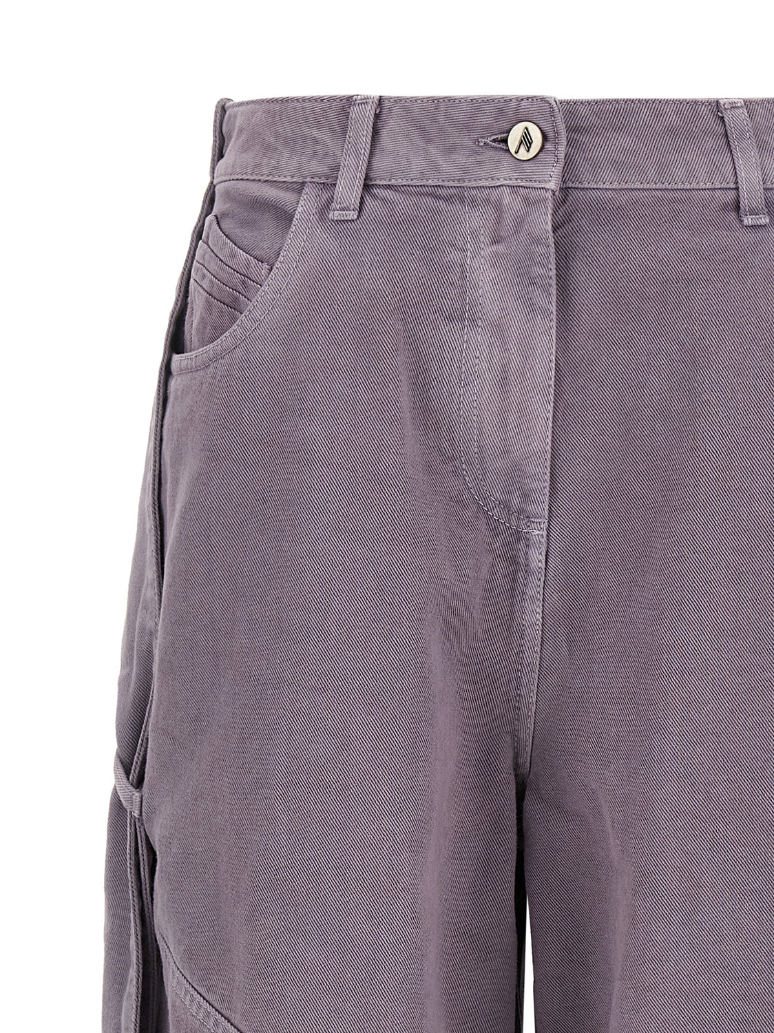 Purple Cotton Cargo Pants