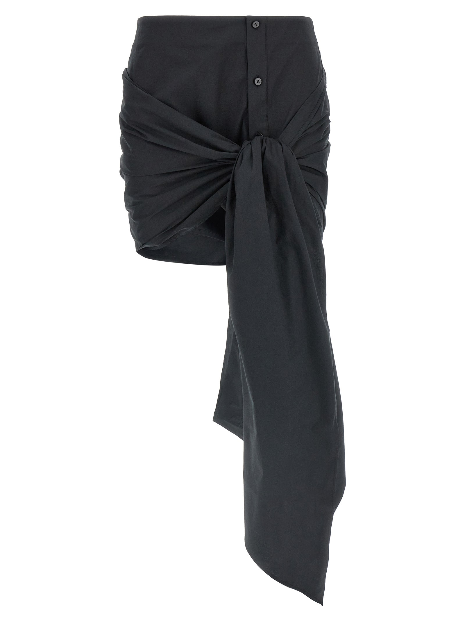 Black Cotton Long Skirt