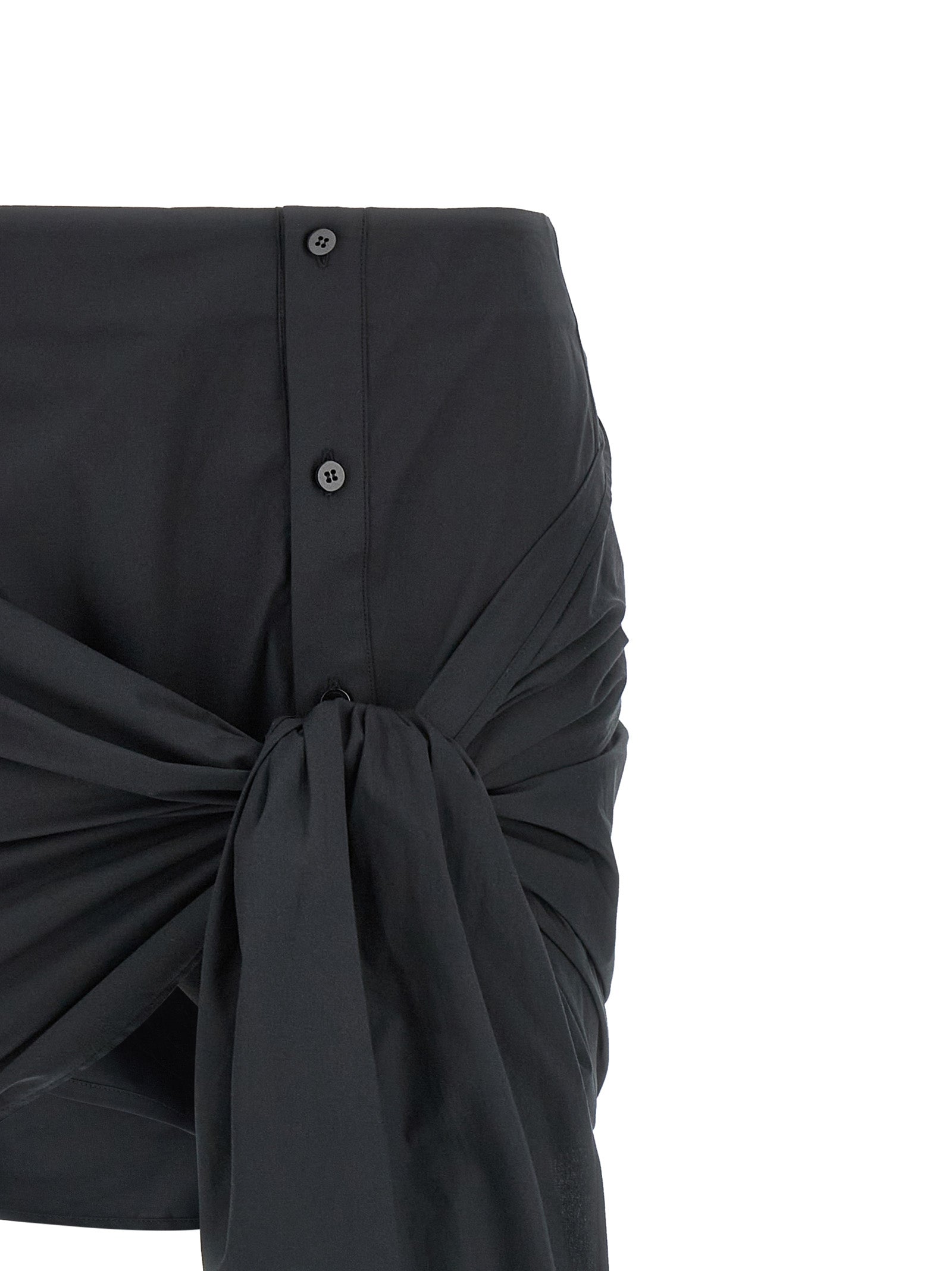 Black Cotton Long Skirt