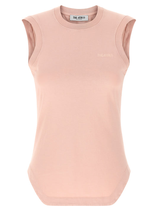 Multicolor Cotton Sleeveles T-Shirt