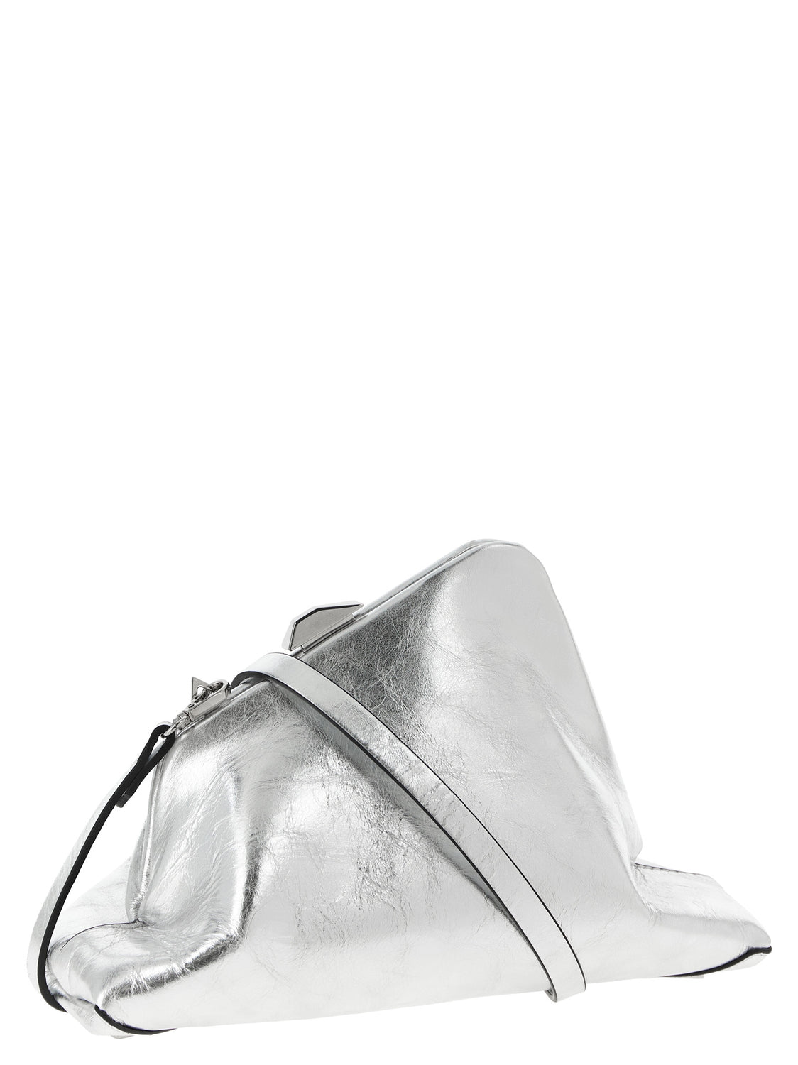 Silver Calfskin Clutch Bag