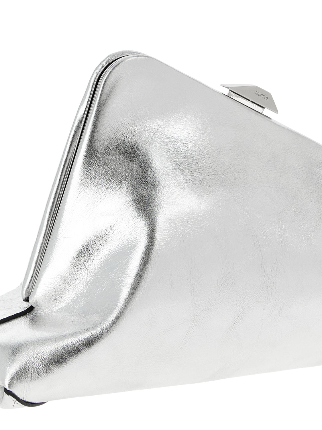 Silver Calfskin Clutch Bag