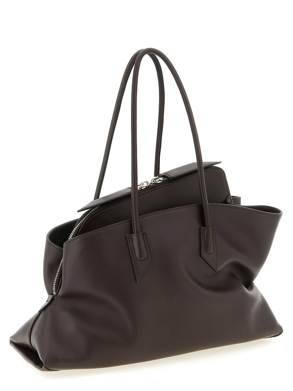 Brown Calfskin Shoulder Bag