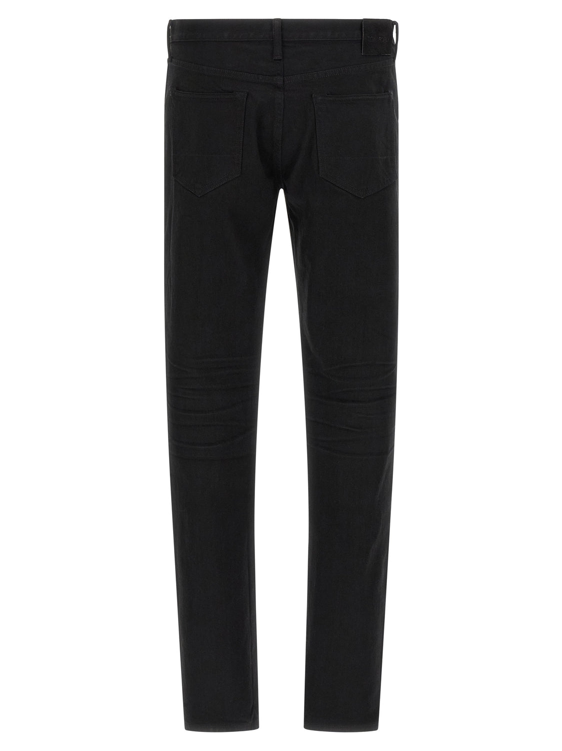 Black Cotton Straight-Leg Jeans