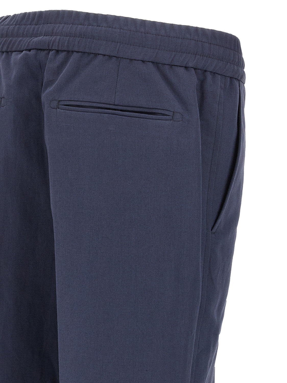 Blue Linen Casual Pants