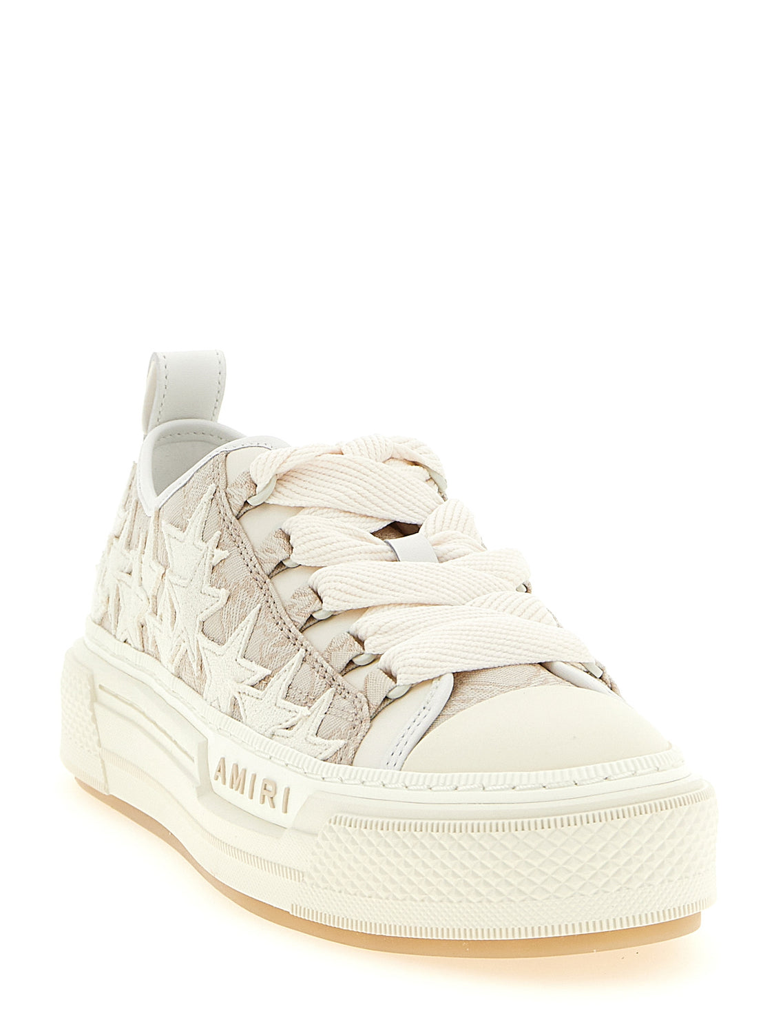 Beige Polyester Low Top Sneakers