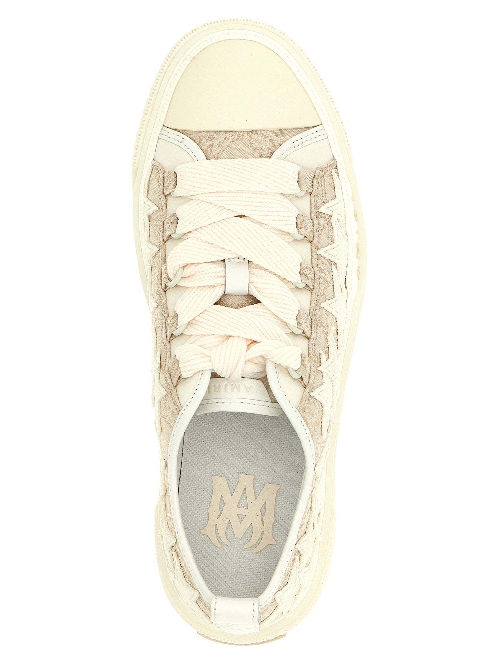 Beige Polyester Low Top Sneakers