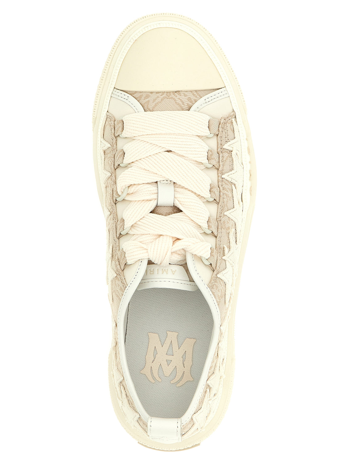 Beige Polyester Low Top Sneakers