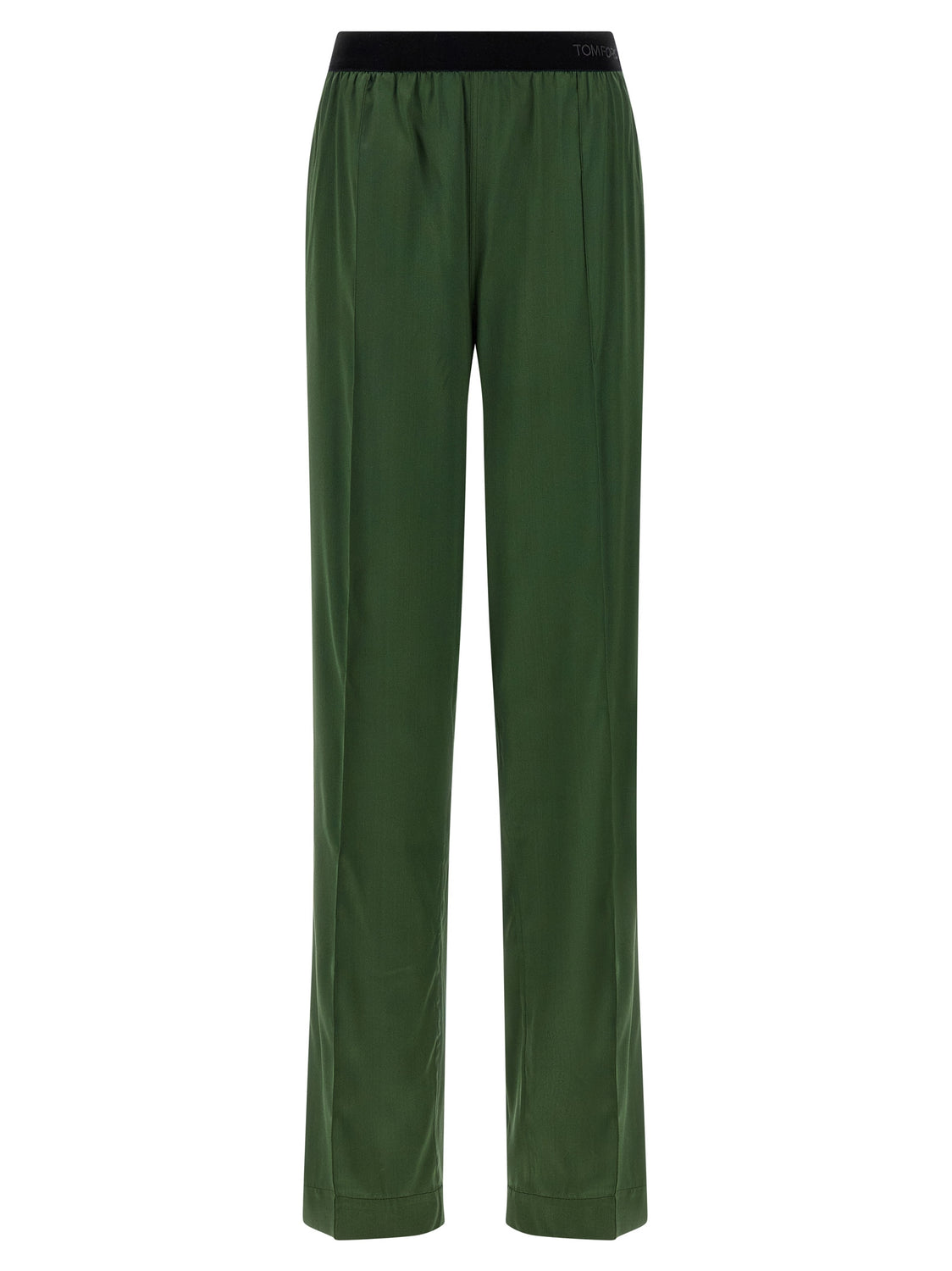 Bicolor Silk Casual Pants