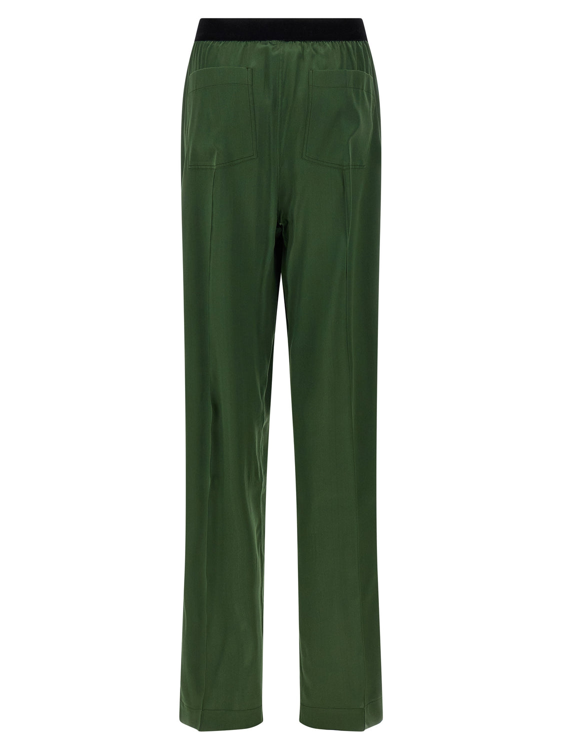 Bicolor Silk Casual Pants