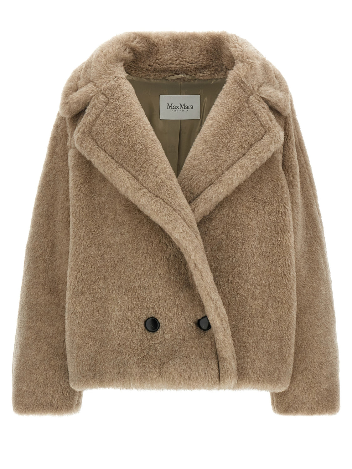 Beige Alpaca Leather Coat