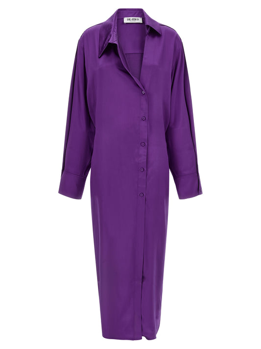 Purple Rayon Midi Dress