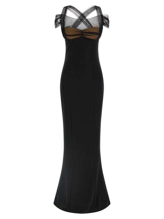 Black Viscose Long Dress