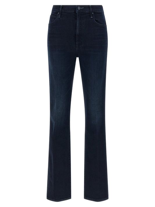 Blue Cotton Flared Jeans