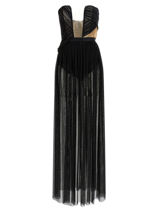 Black Viscose Long Dress