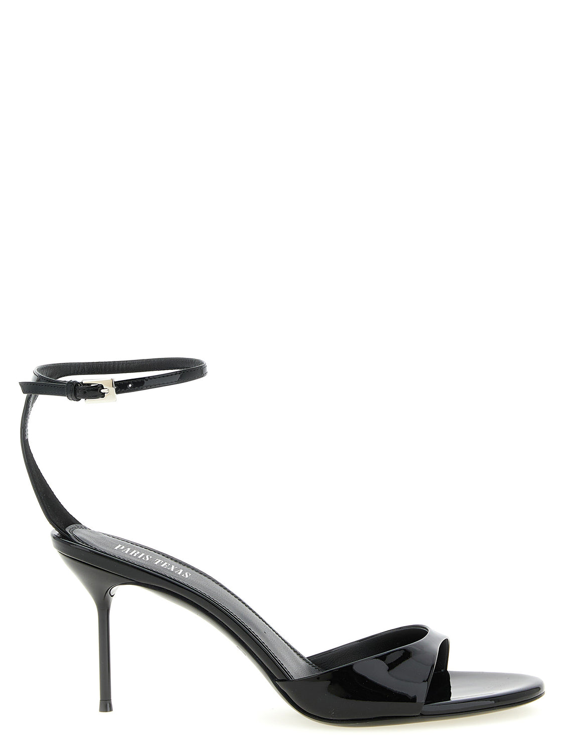 Black Calfskin Stiletto Heel Sandals