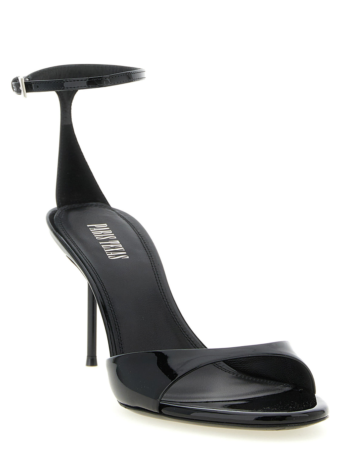 Black Calfskin Stiletto Heel Sandals