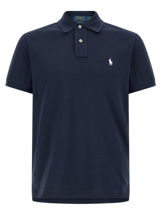 Blue Cotton Polo Shirt