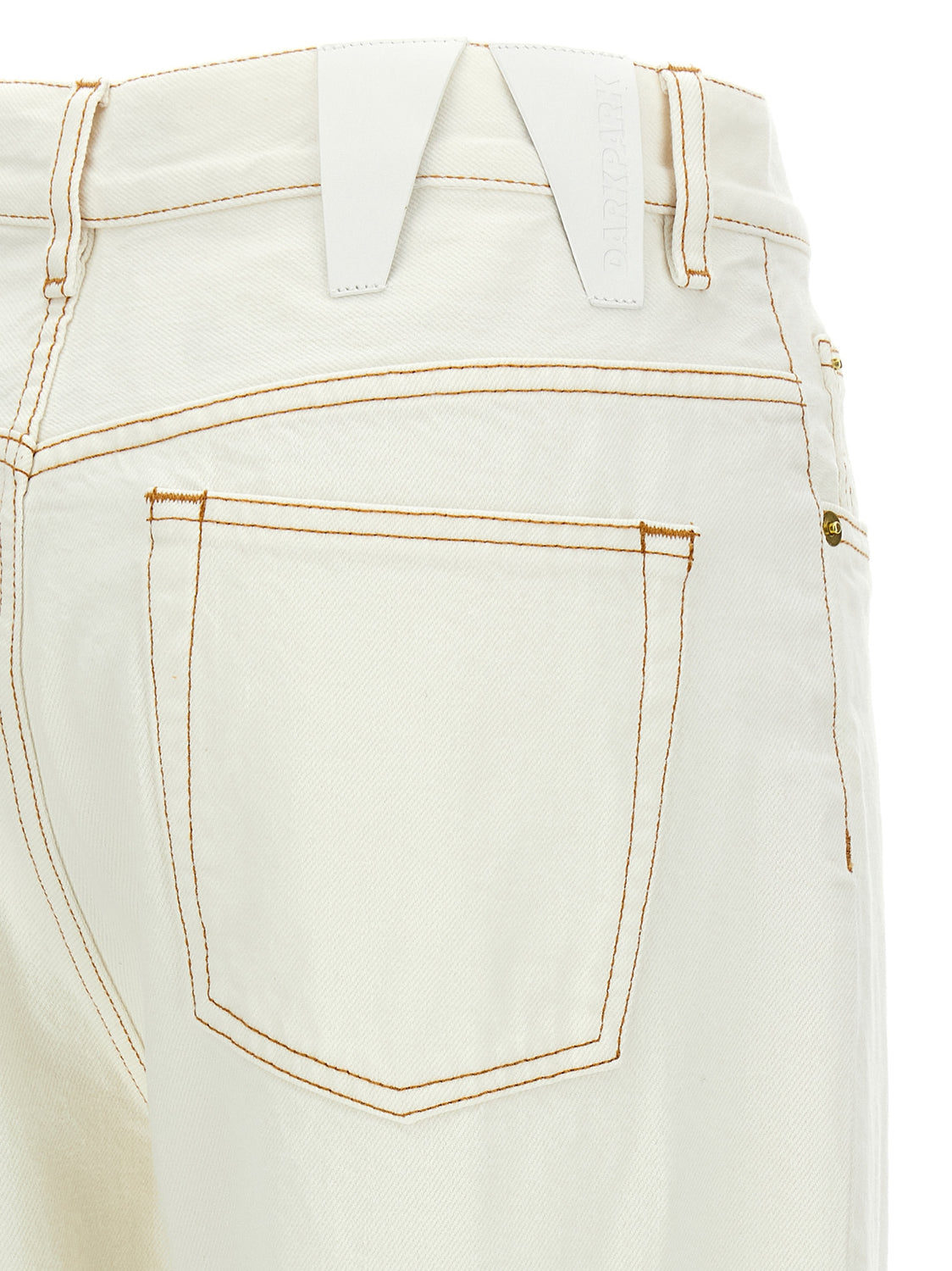 White Cotton Straight-Leg Jeans