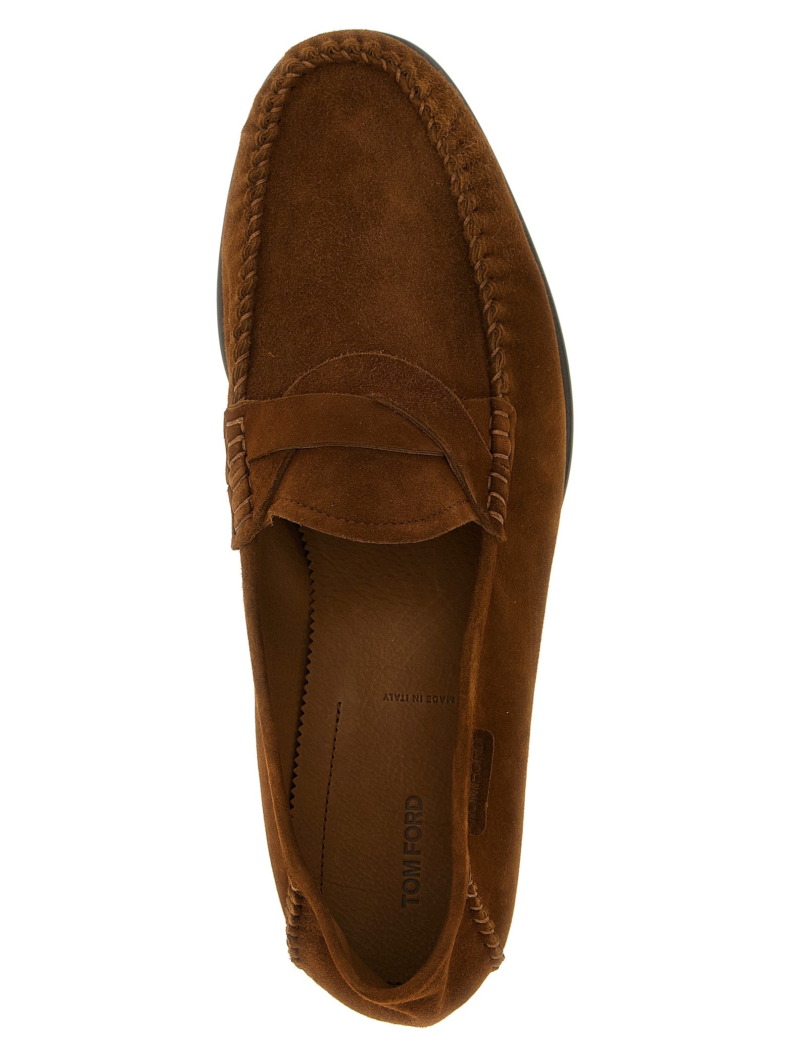 Brown Suede Leather Slip-On Loafers