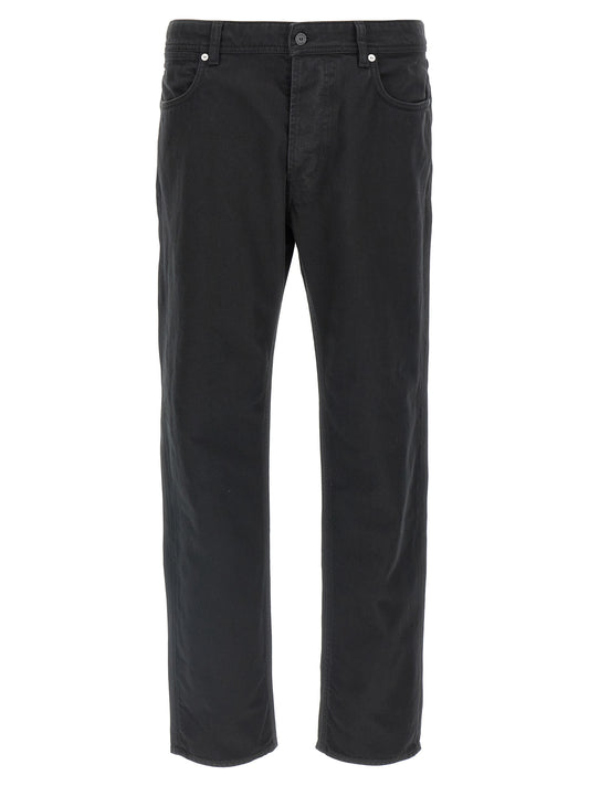 Black Cotton Straight-Leg Jeans