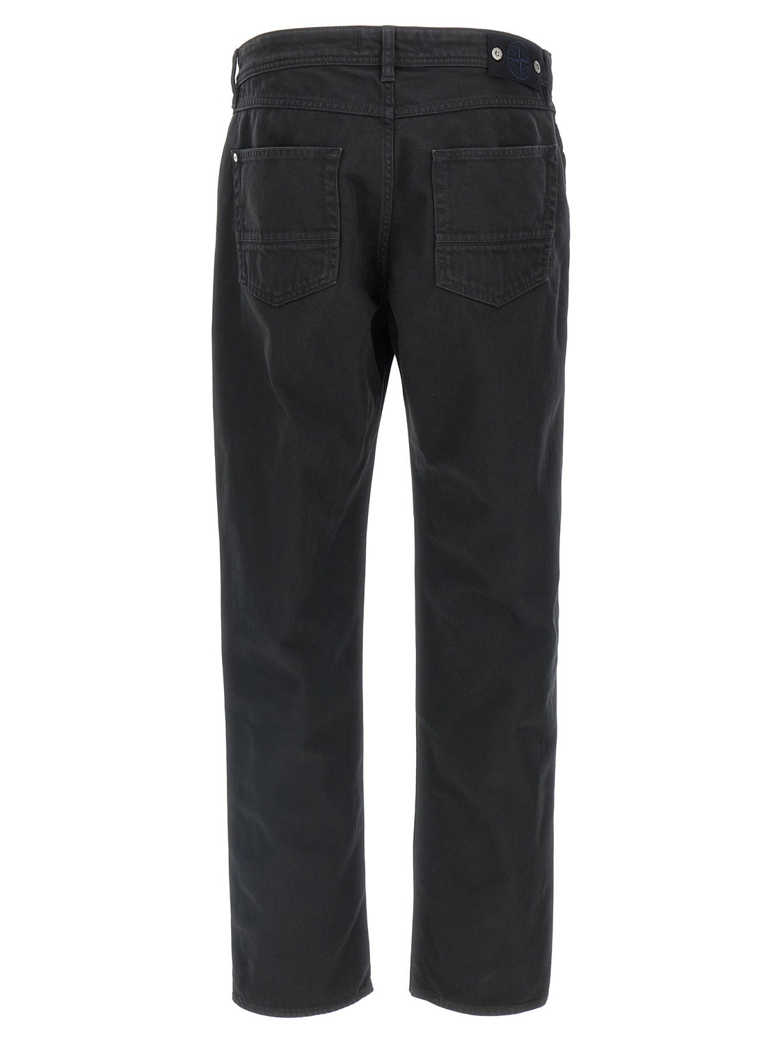 Black Cotton Straight-Leg Jeans