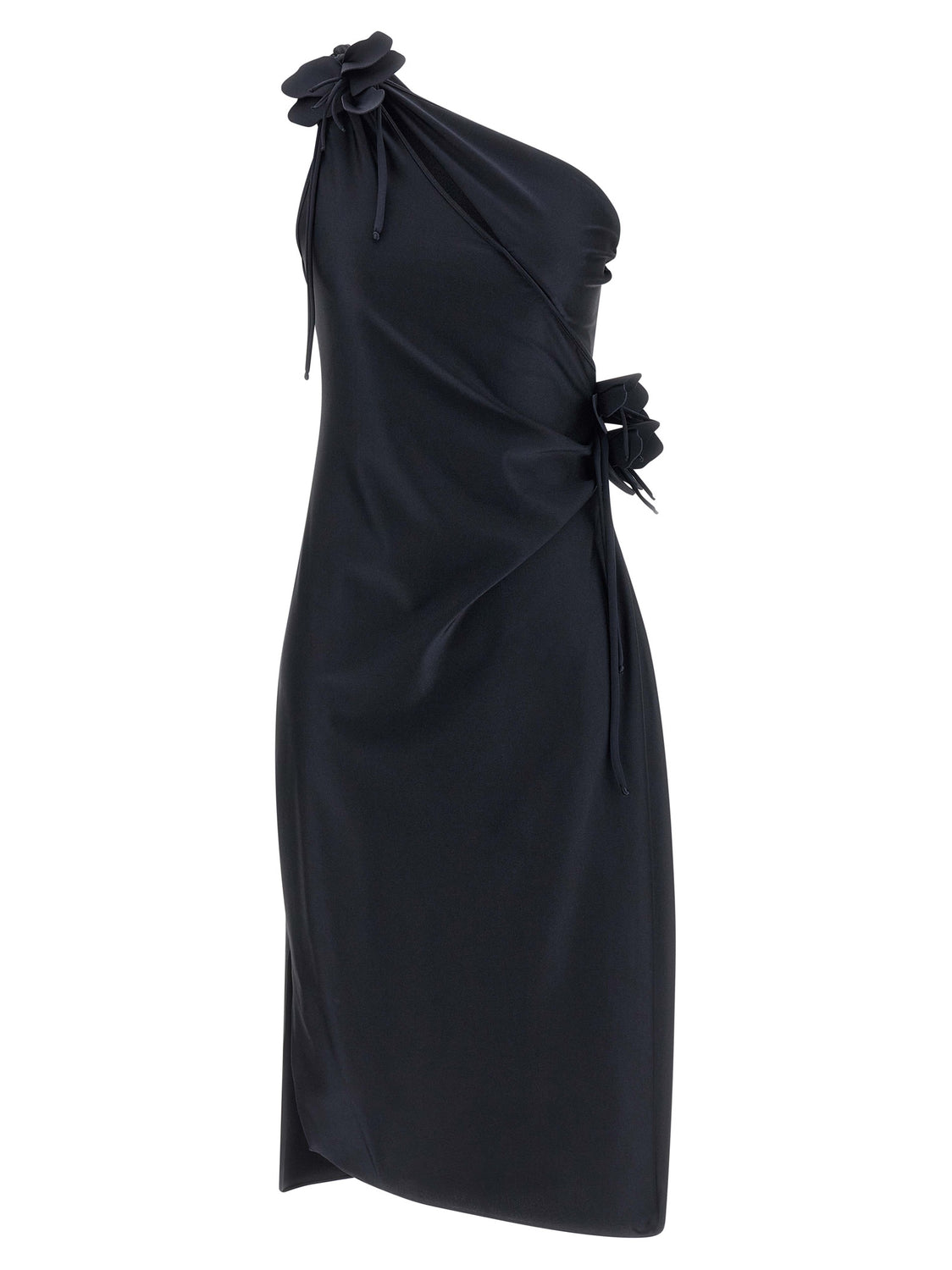 Black Polyamide Midi Dress