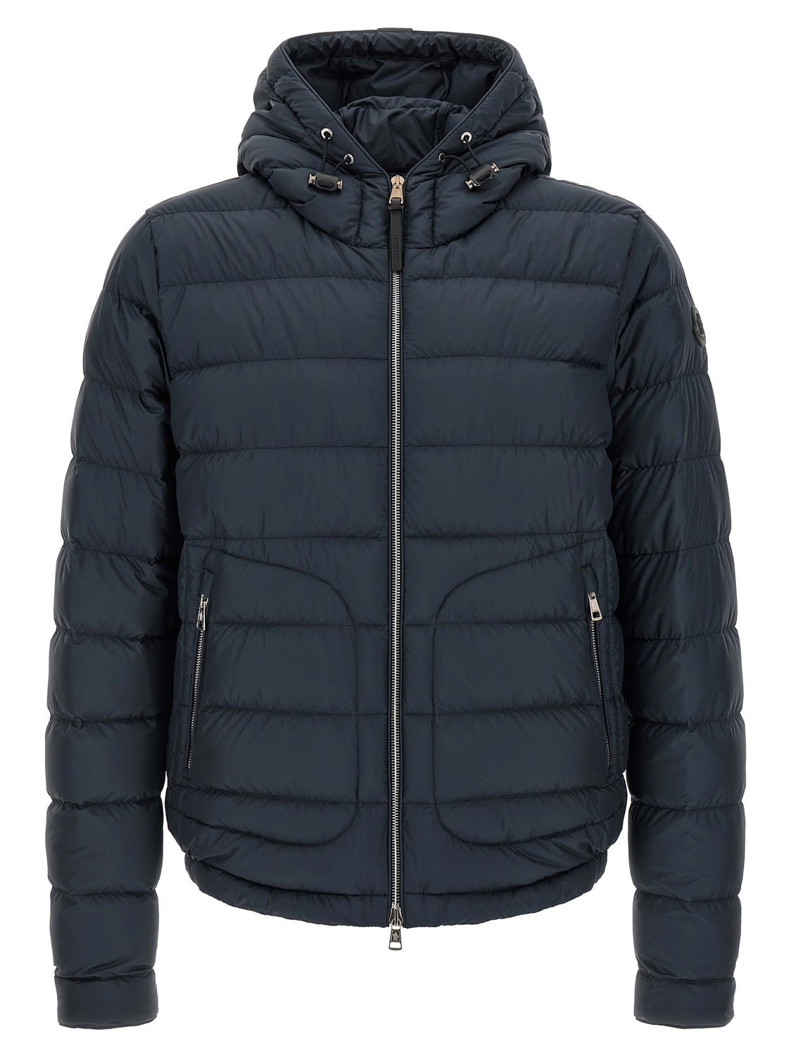 Blue Polyester Full-Length Jacket