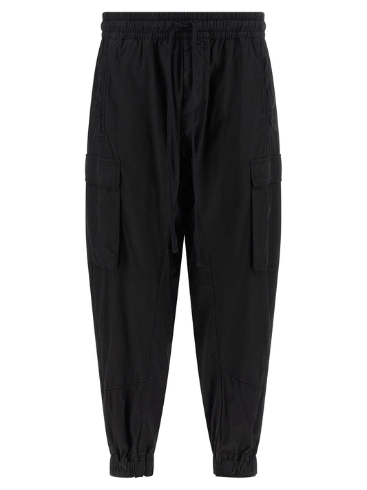 Black Organic Cotton Cargo Pants