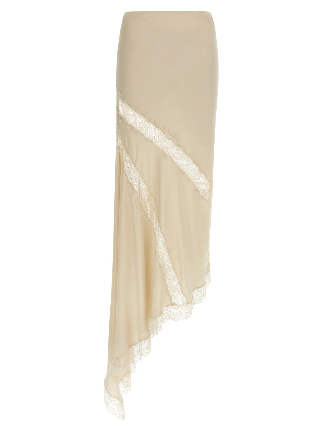 Beige Viscose Mini Skirt