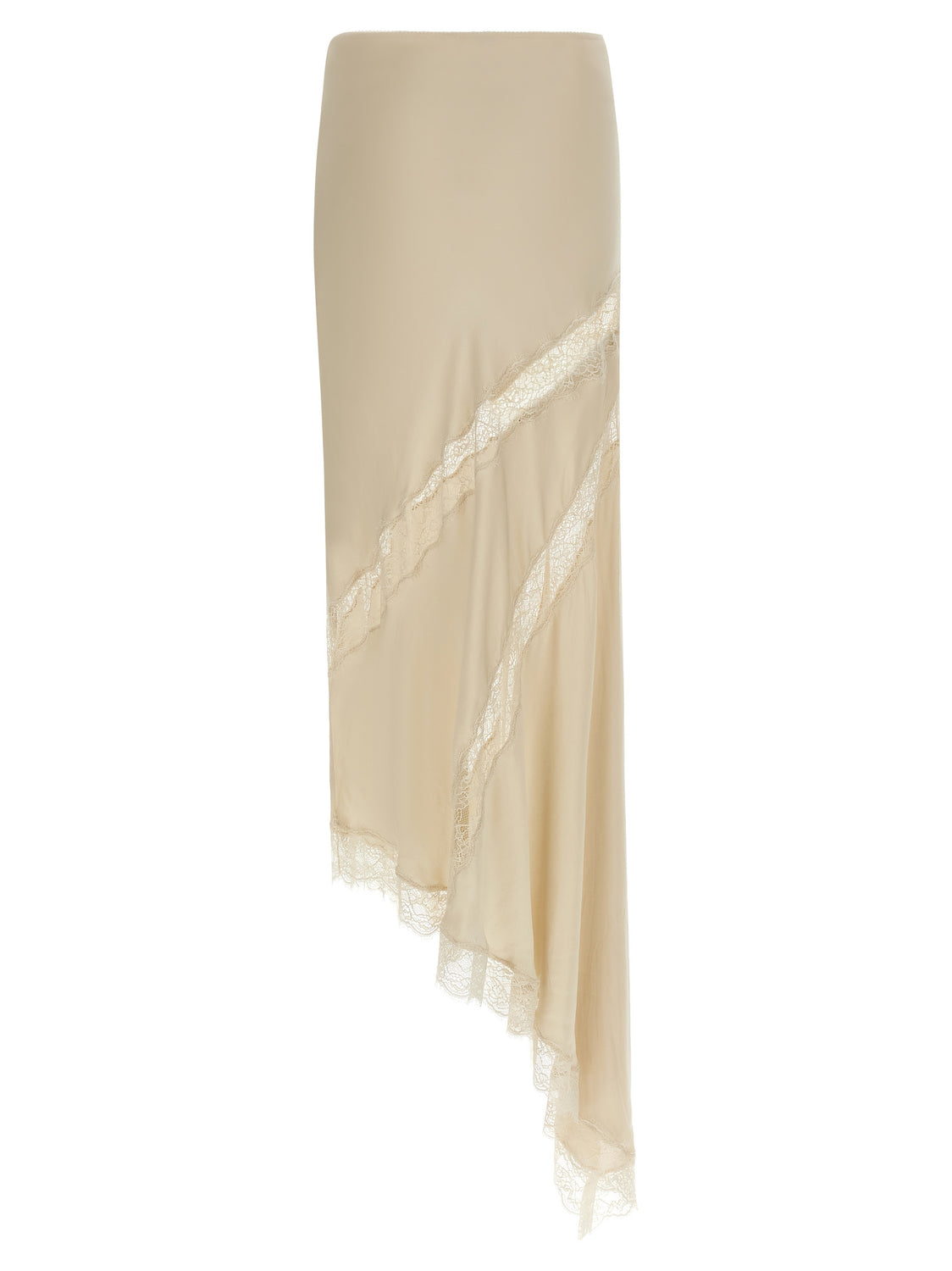 Beige Viscose Mini Skirt