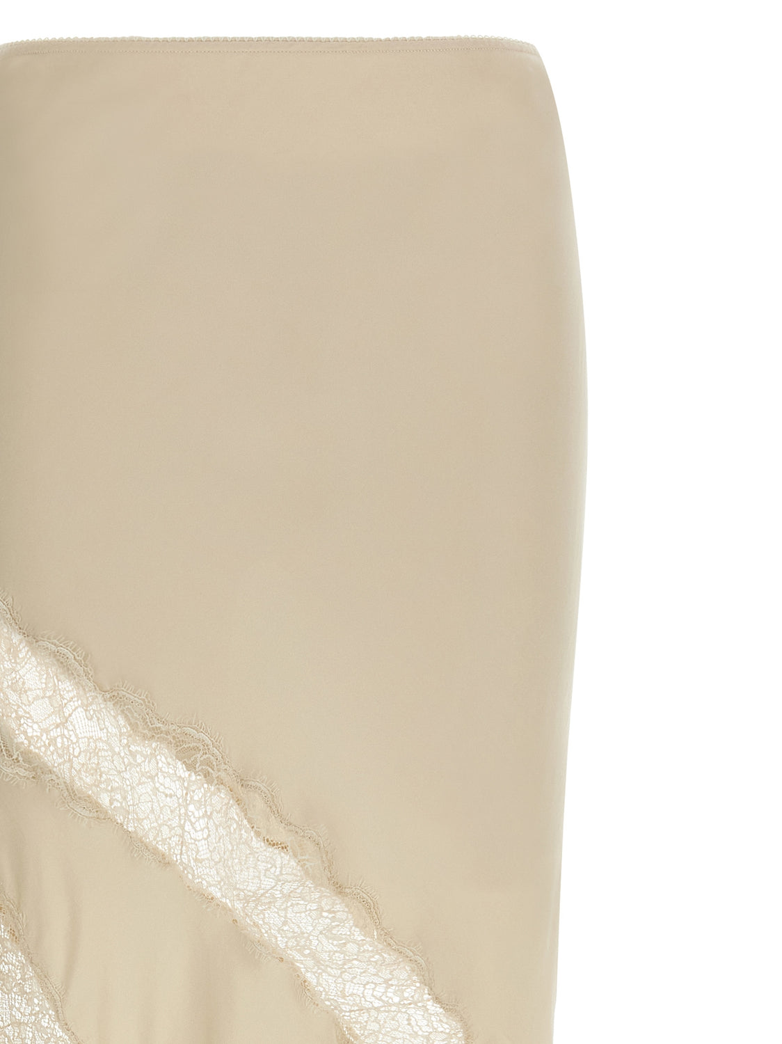 Beige Viscose Mini Skirt