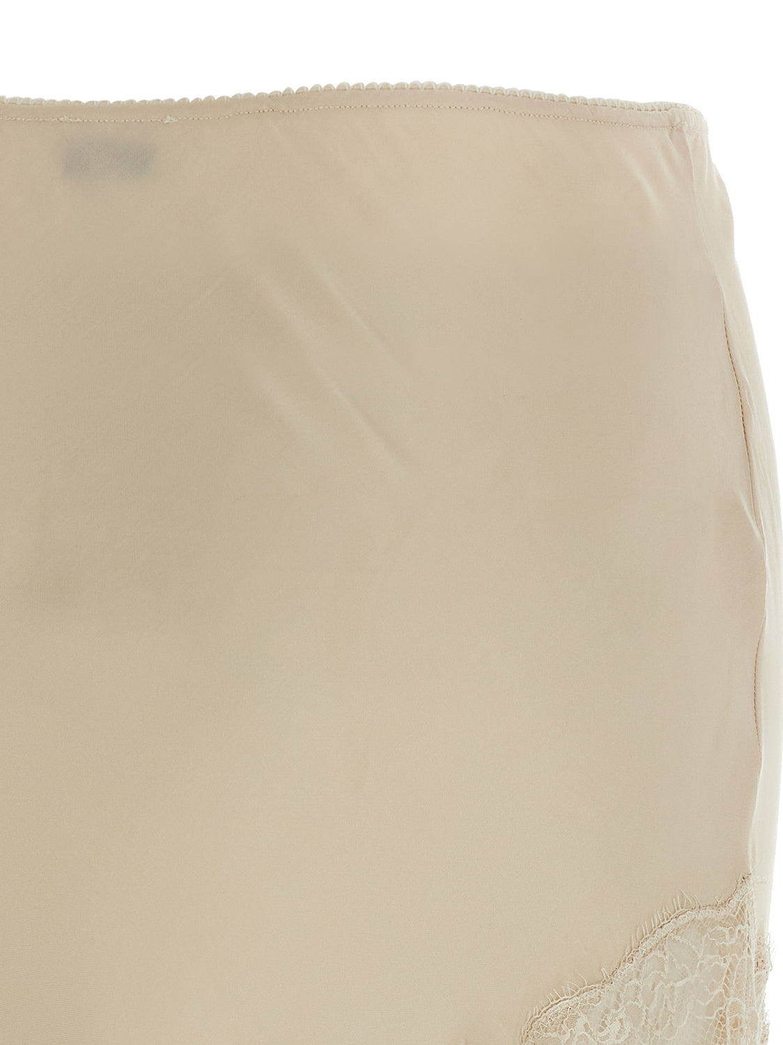Beige Viscose Mini Skirt