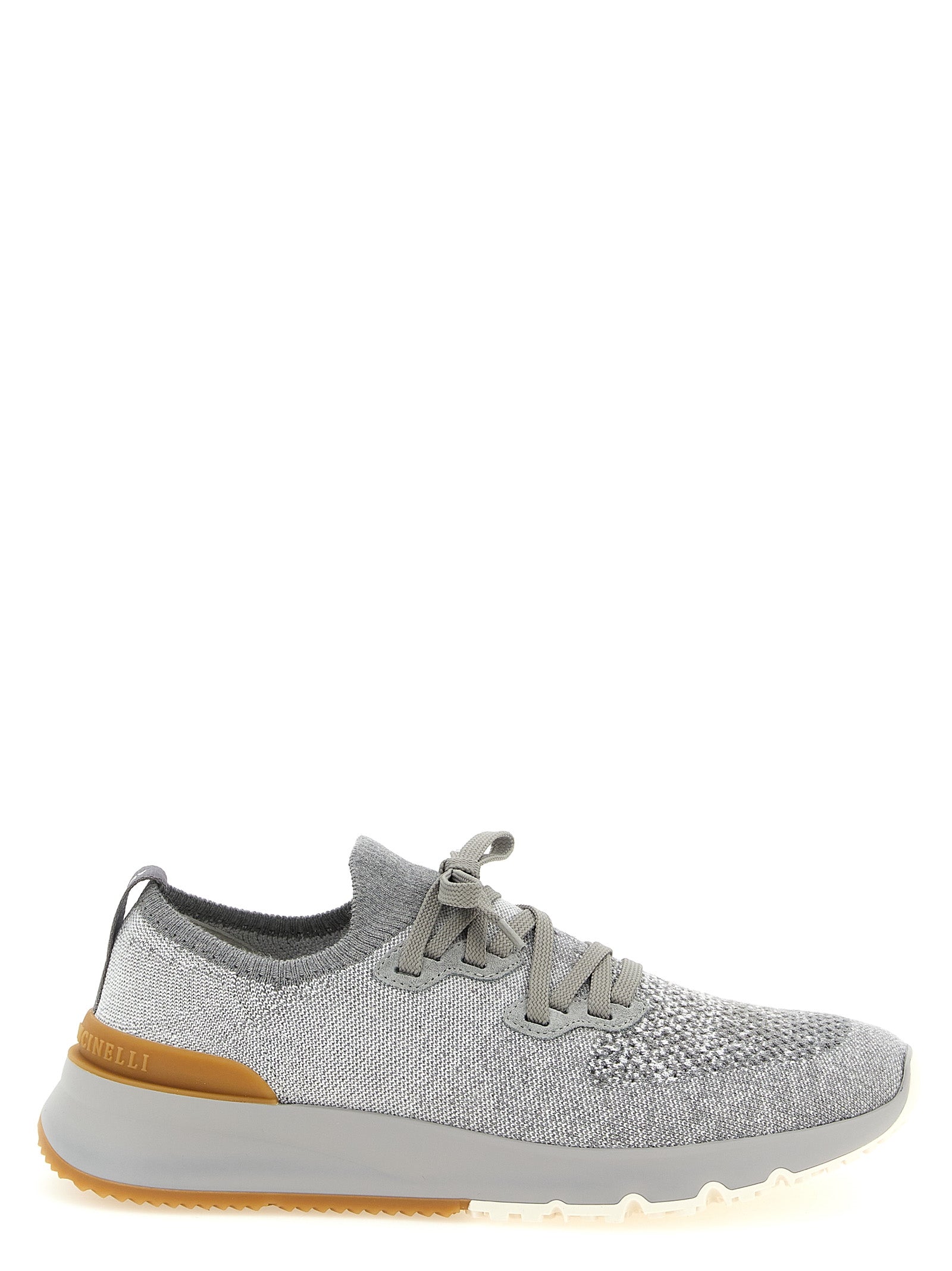 Gray Cotton Athletic Sneakers