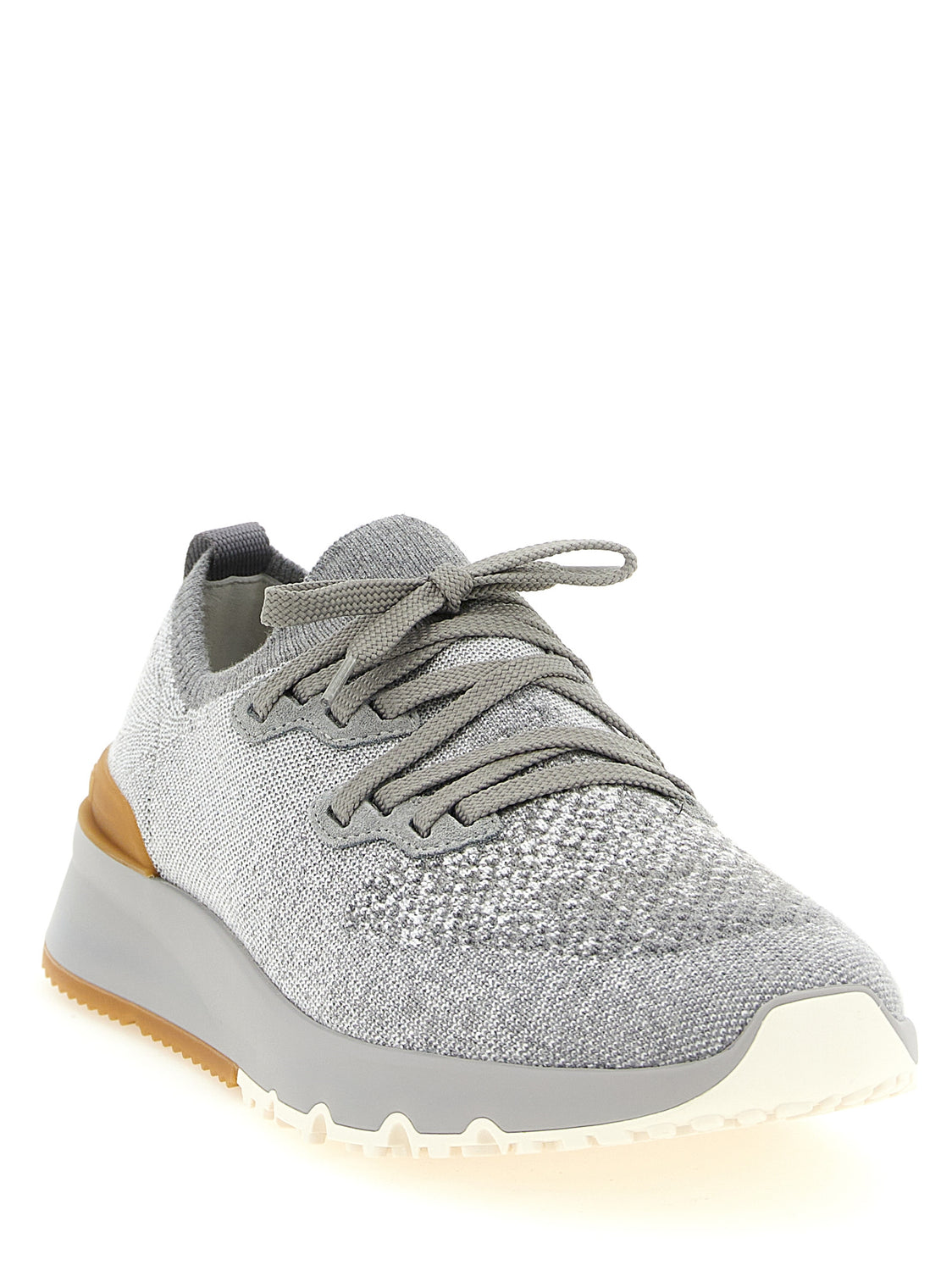 Gray Cotton Athletic Sneakers