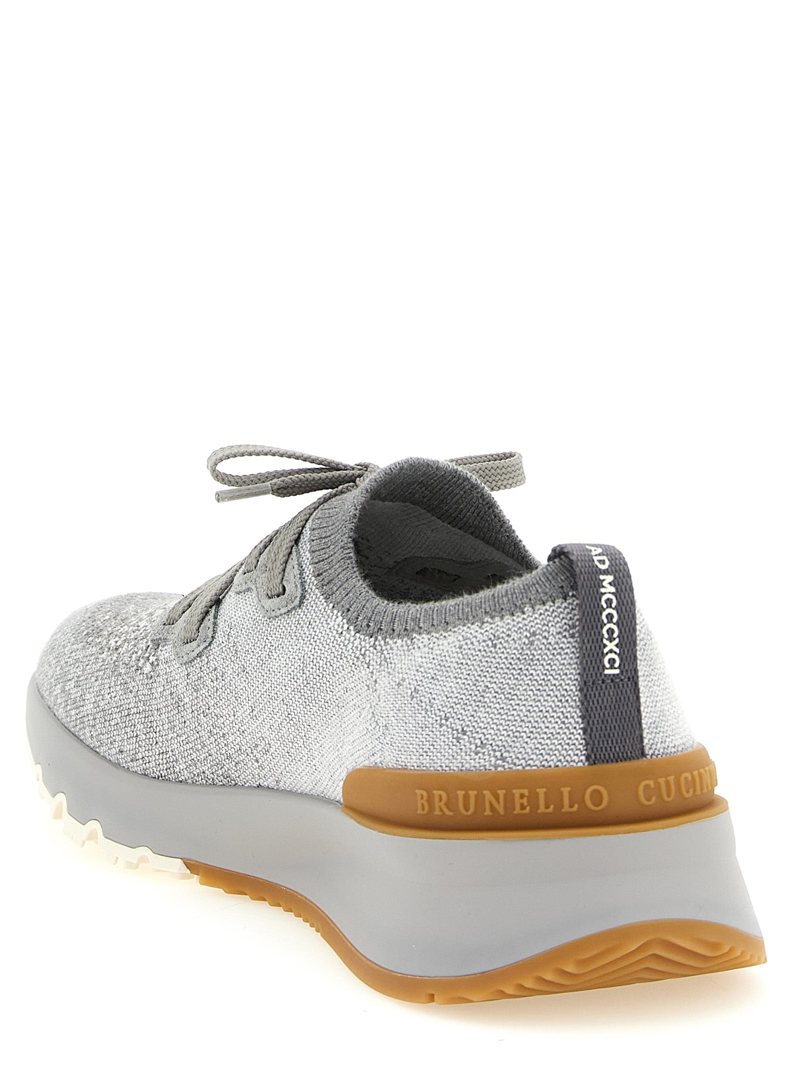 Gray Cotton Athletic Sneakers