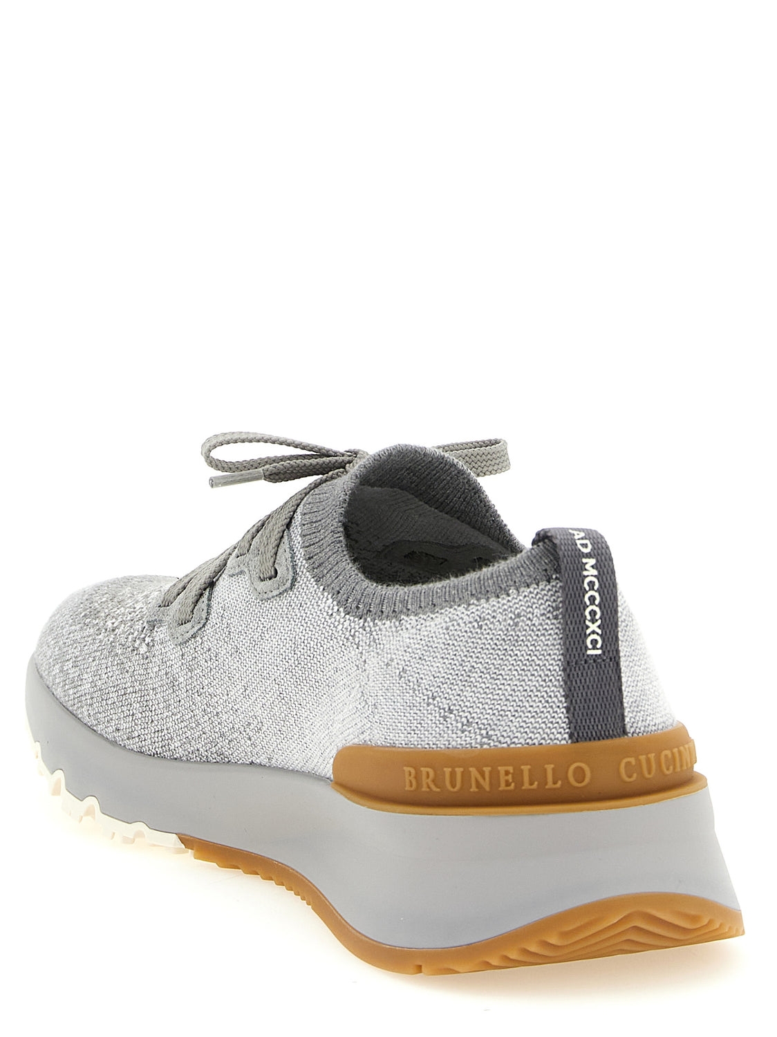 Gray Cotton Athletic Sneakers