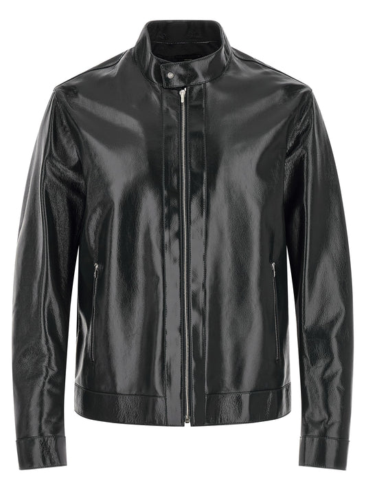 Blue Lamb Leather Leather Jacket