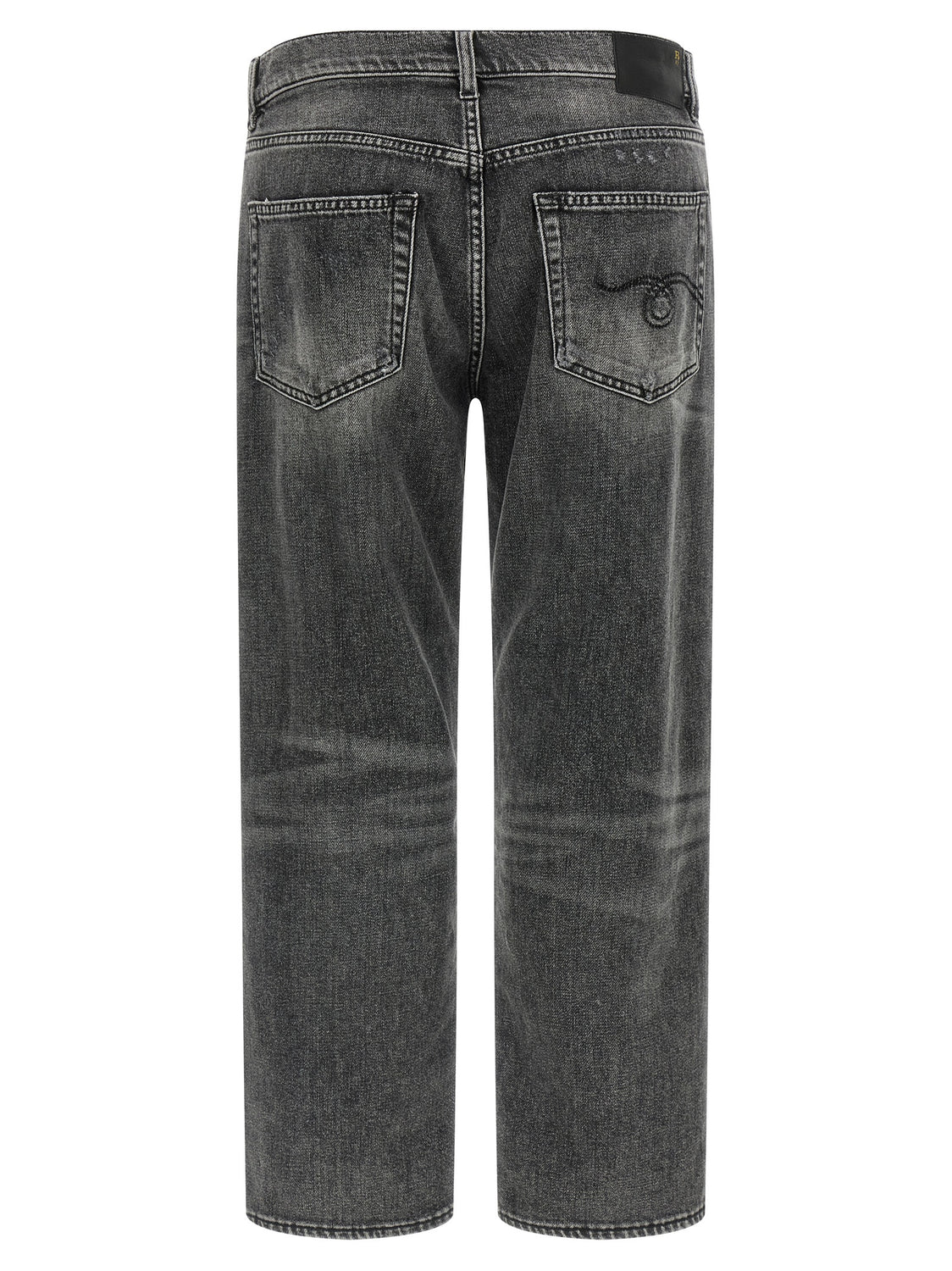 Gray Cotton Boyfriend Jeans