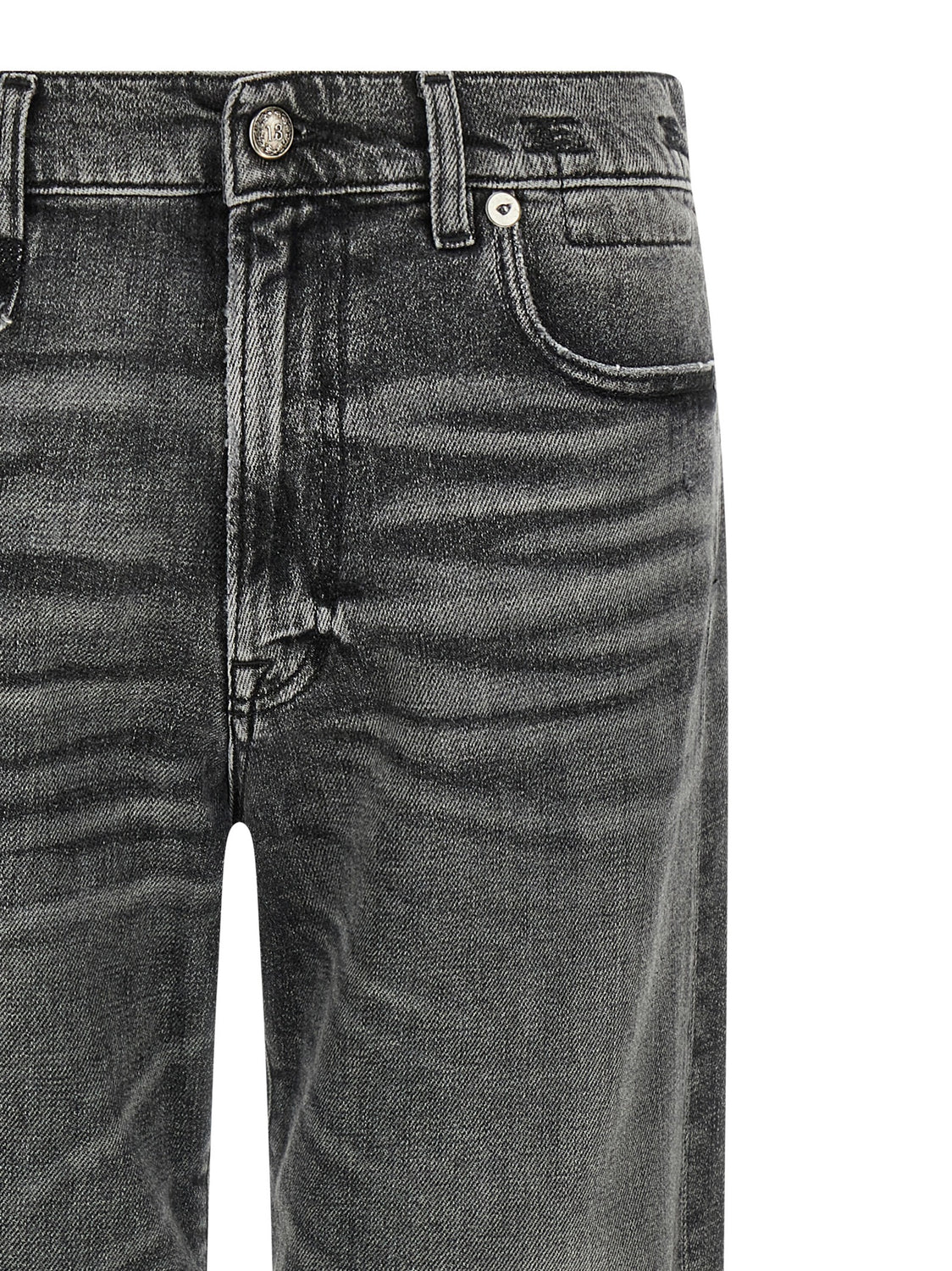 Gray Cotton Boyfriend Jeans