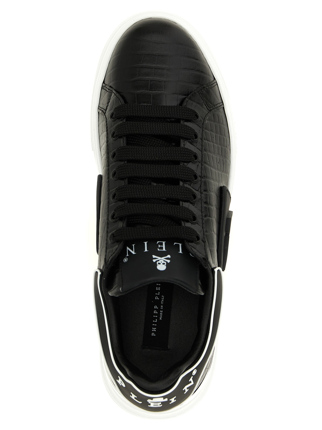 Black Cowhide Low Top Sneakers