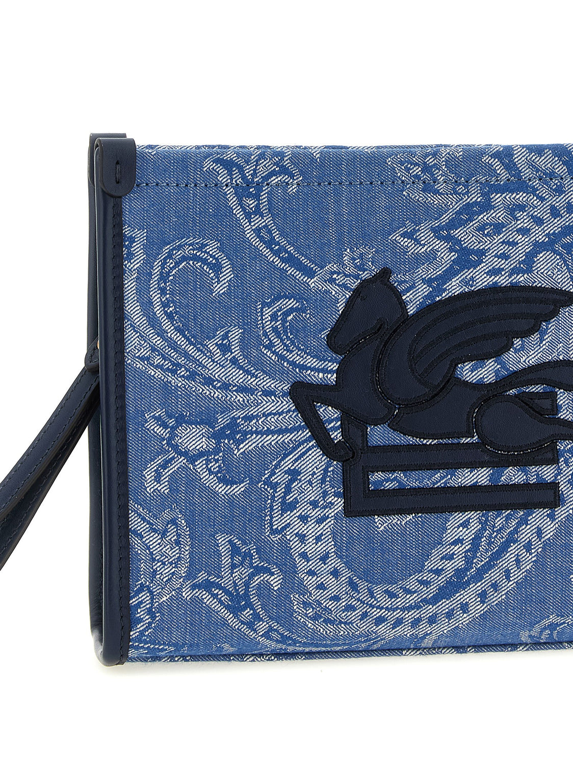Blue Cotton Clutch Bag