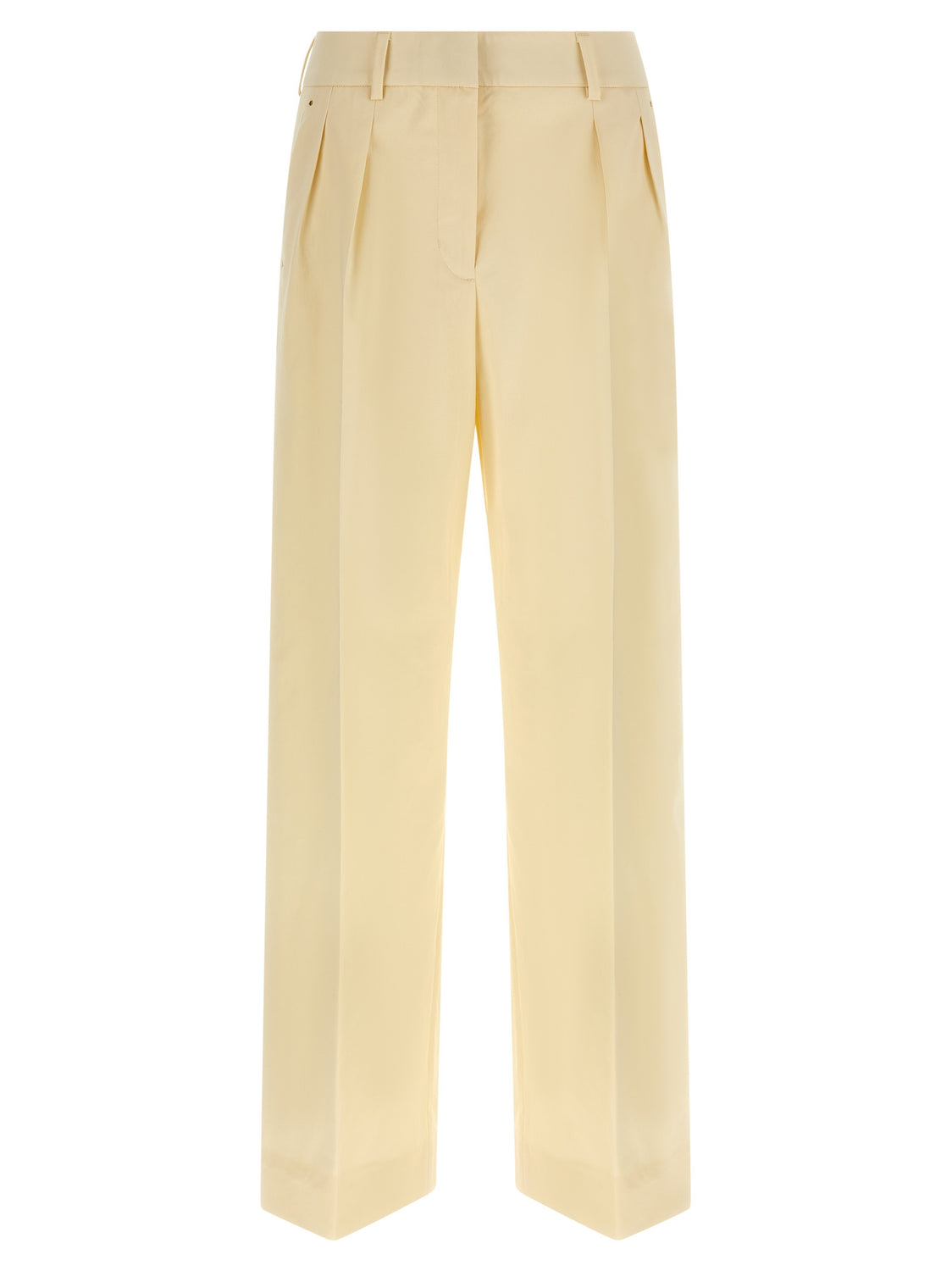 Beige Cotton Dress Pants