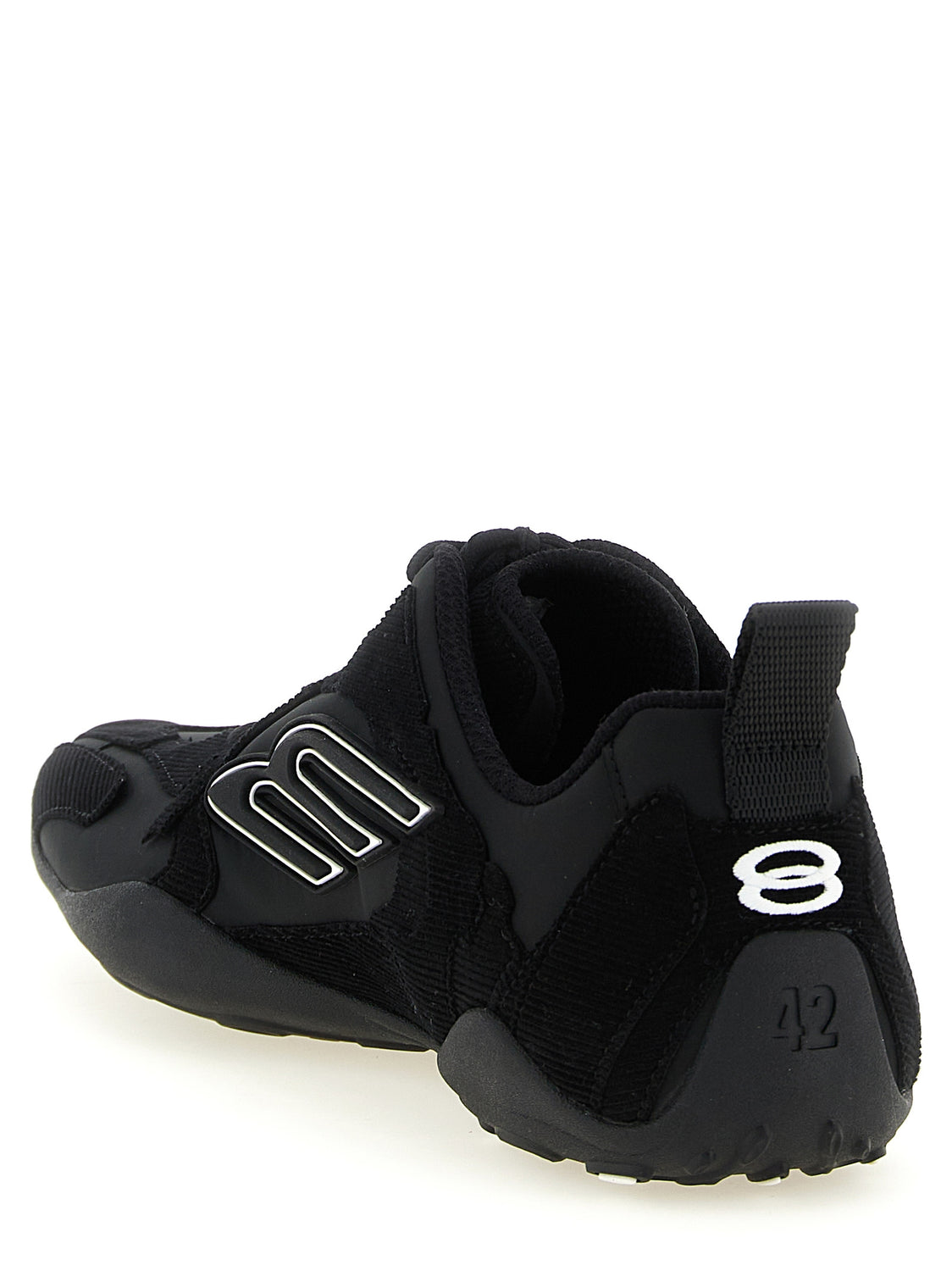 Black Polyester Athletic Sneakers